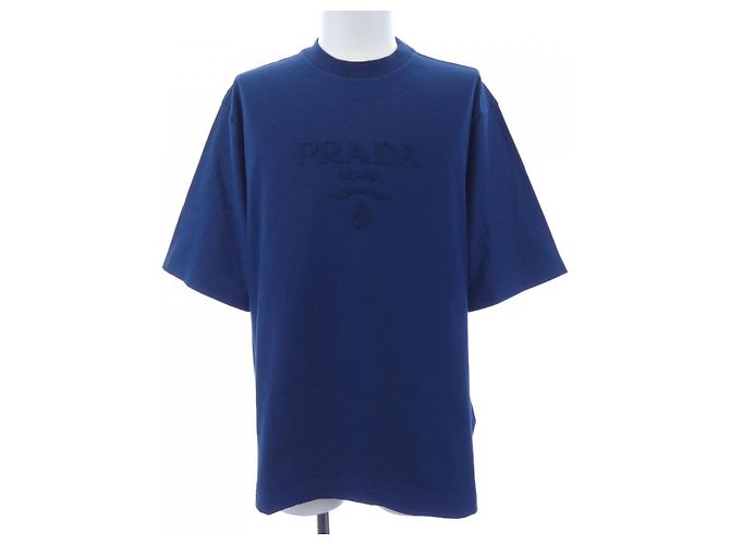 T-shirt in cotone tecnico Prada Blu Blu navy