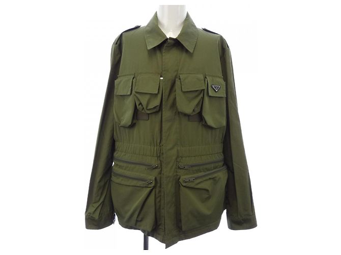 Prada Triangle Logo Jacket Green Khaki