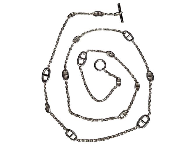 Hermès Colar Farandole em prata de lei 120 cm 