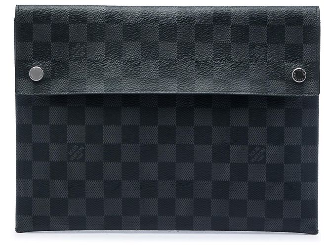 Louis Vuitton Black Damier Graphite Alpha Triple Pochette Nero