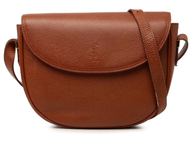 Bolsa transversal Saint Laurent em couro marrom