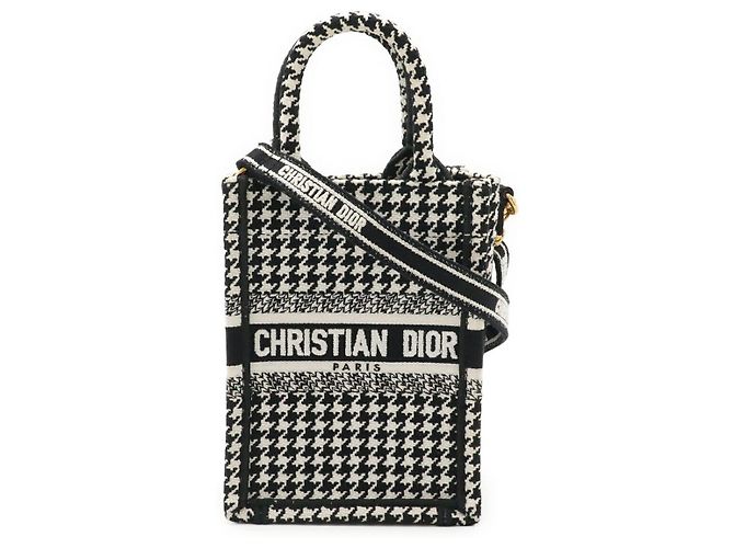 Bolsa de celular Dior Canvas Book Tote 2WAY de ombro Preto