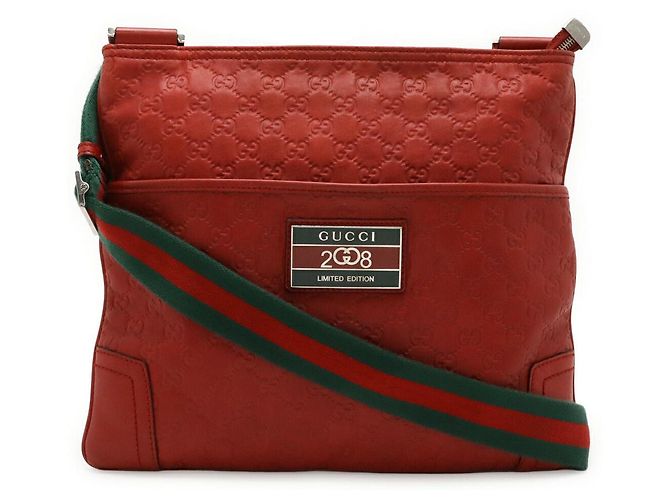 Borsa a tracolla Gucci in pelle con linea Sherry Rosso
