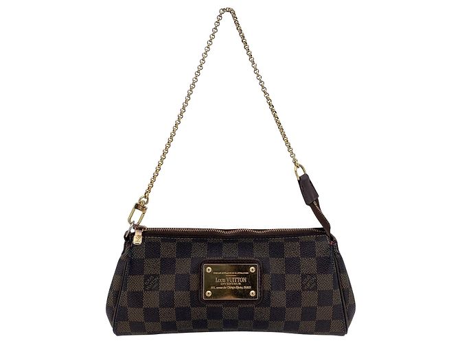 Borsa a tracolla in tessuto Louis Vuitton Eva Marrone