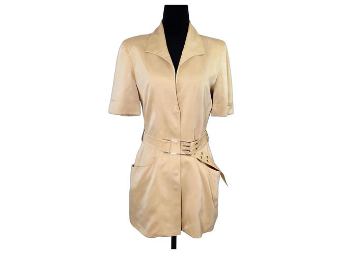 Thierry Mugler Mugler Giacca Sahariana Maniche Corte Beige