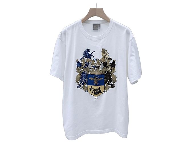 Dior T-Shirt mit Blazon-Print und kurzen Ärmeln Weiß