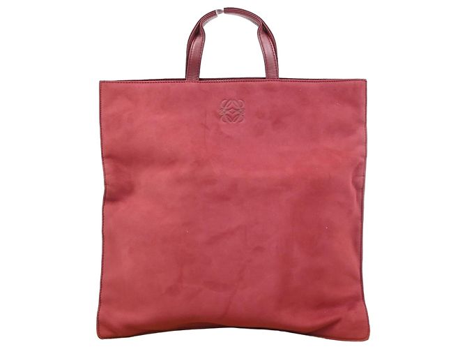 Loewe Anagram Tote Suede Rot