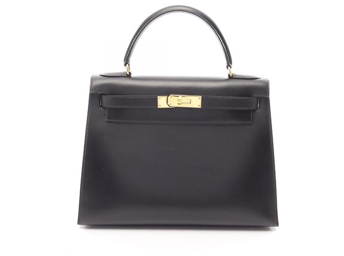 Hermès Bolsa 2-Way Hermes Kelly 28 em couro de bezerro preto
