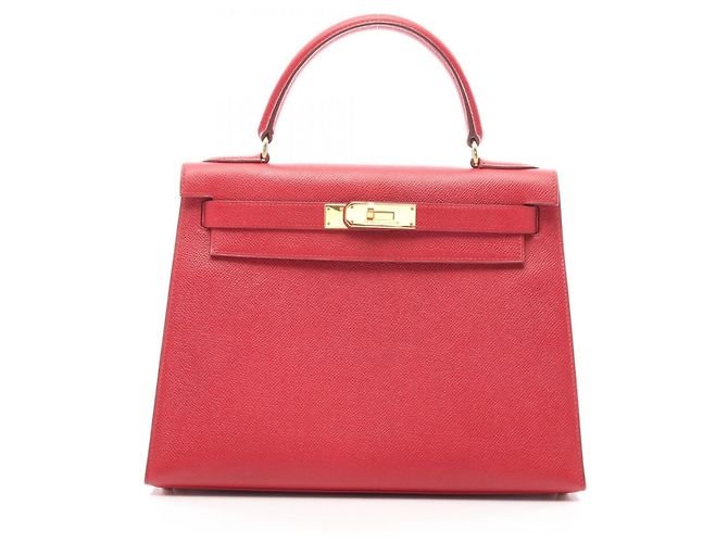 Hermès Bolso Hermes Kelly 28 Rouge Vif Roja