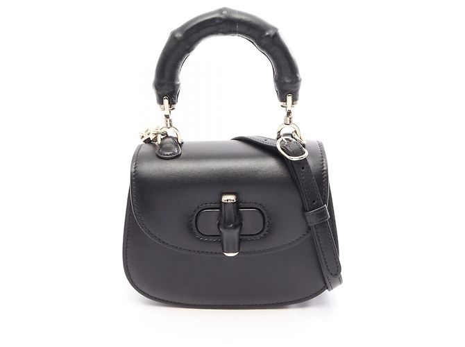Gucci 2-Way Lederhandtasche Schwarz