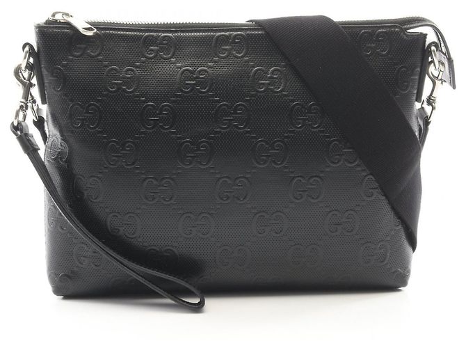 Gucci GG Embossed Medium Messenger Bag Black