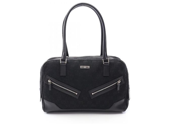 Bolsa de mão Gucci em lona GG e couro Preto
