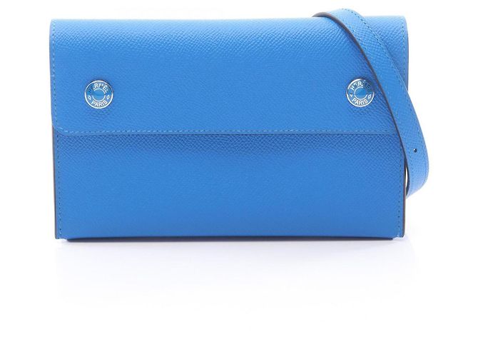 Hermès Borsa a tracolla Hermes Blue Epsom Leather Snap To Go