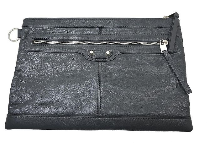 Balenciaga Clip P Leather Medium Marrone