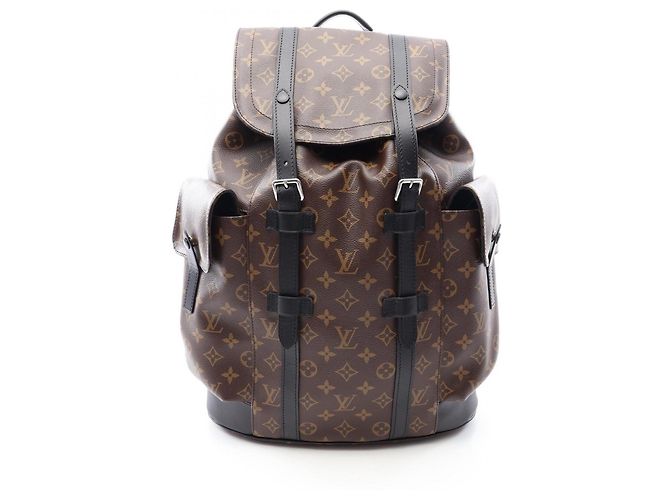 Mochila/Bolso Louis Vuitton Christopher MM Castaño Negro