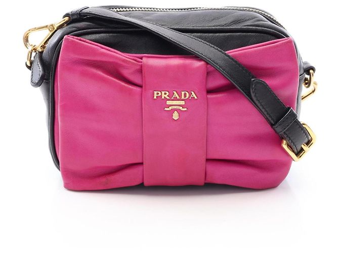 Prada Handtasche Schultertasche Schwarz Pink