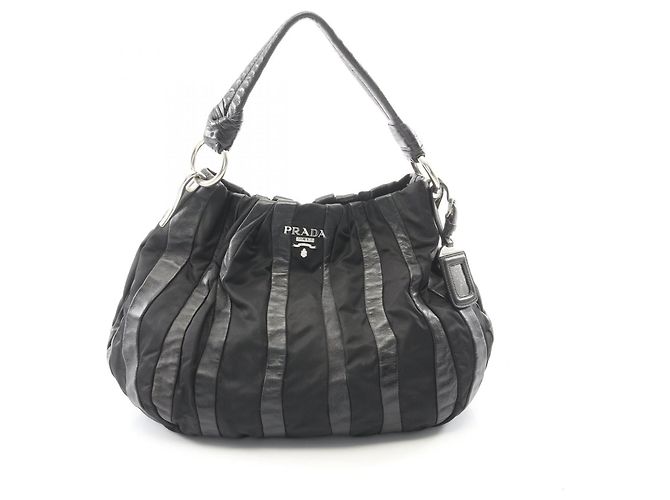 Borsa a righe Prada Nero
