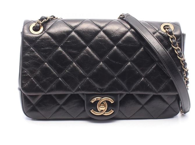 Borsa a tracolla in pelle matelassé Chanel Nero