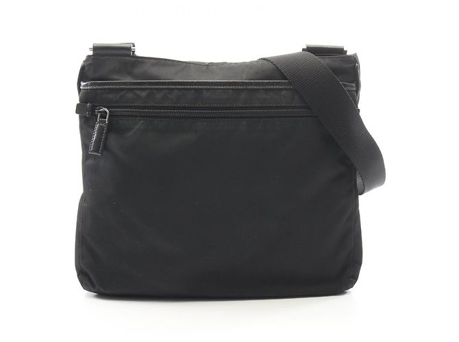 Borsa a tracolla in pelle Saffiano e nylon Prada Nero