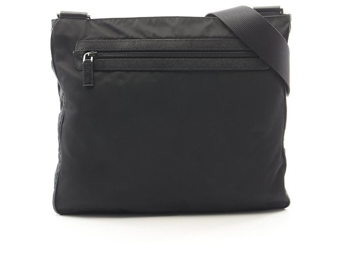 Borsa a tracolla in pelle Saffiano nera Prada Nero
