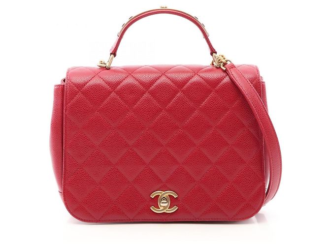 Chanel Red Matelassé Top Handle Handtasche Rot