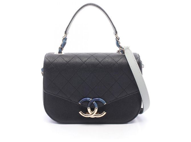 Borsa a tracolla Chanel Matelassé Half Coco Nero