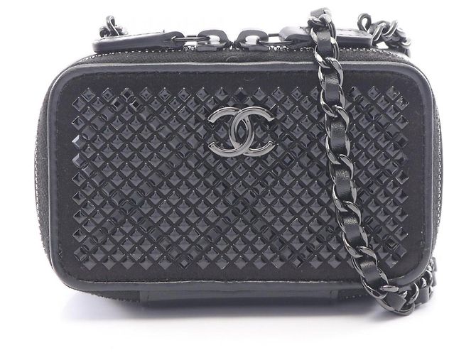 Mini borsa a tracolla Chanel Matelassé Nero