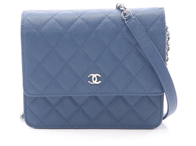 Borsa a Spalla Chanel Matelassé Chain Blu