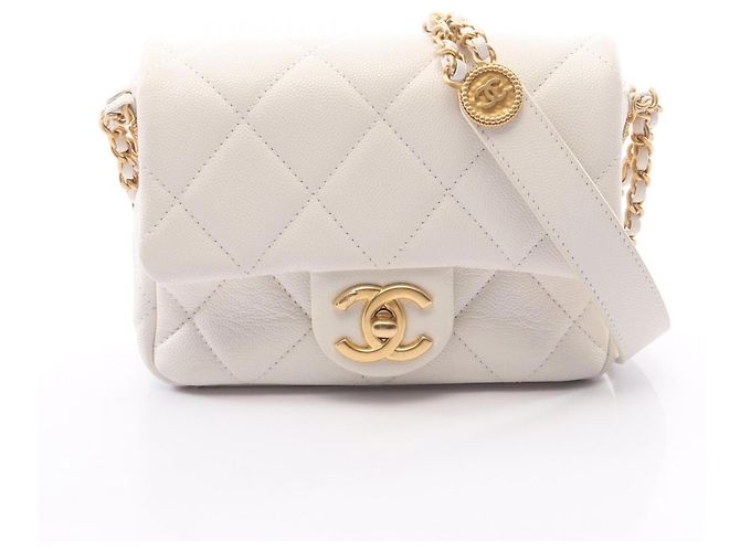 Timeless Borsa a Spalla Chanel Mini Matelassé Bianco