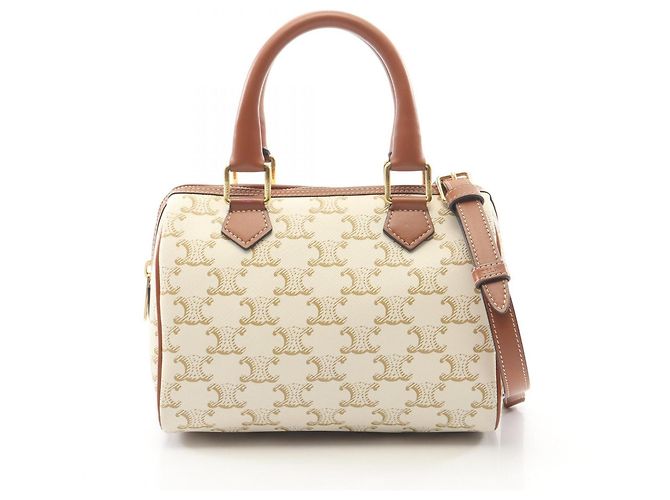 Céline Bolsa 2-Way Celine Triomphe Marrom Cru