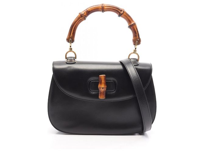 Gucci Old Bamboo 2-Way Handtasche Schwarz