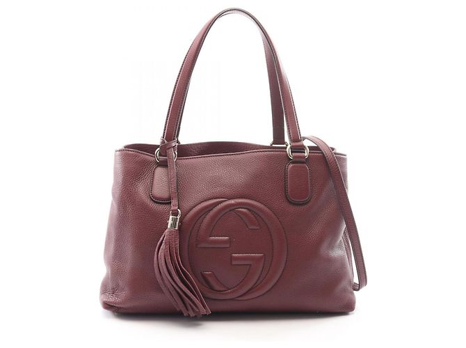 Gucci Soho Interlocking G 2-Way Tote Tasche Bordeaux