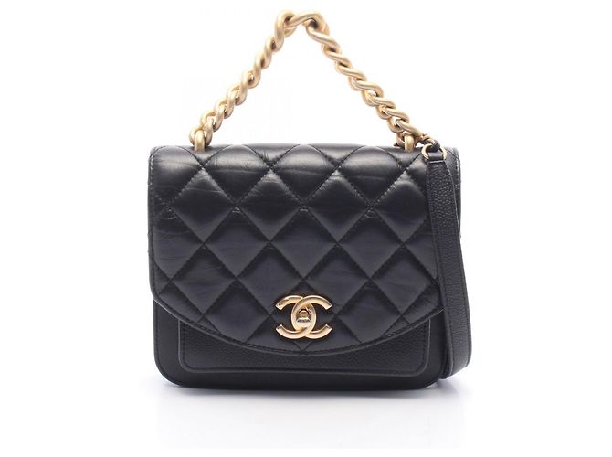 Borsa a tracolla Chanel Matelassé in agnello nero
