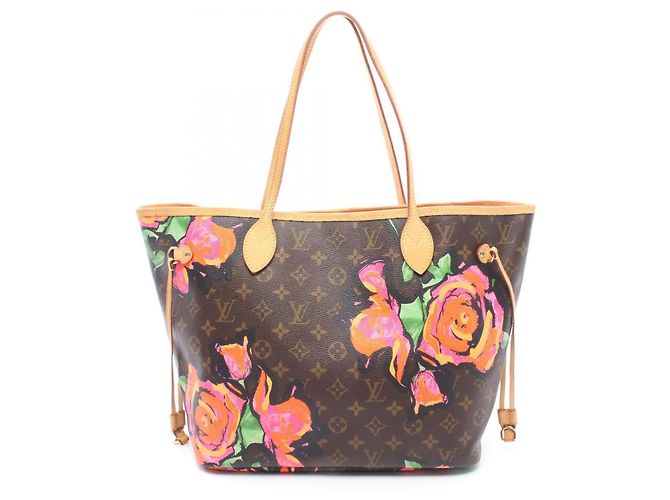 Sac cabas Louis Vuitton Neverfull MM Marron Rose Multicolore Monogramme