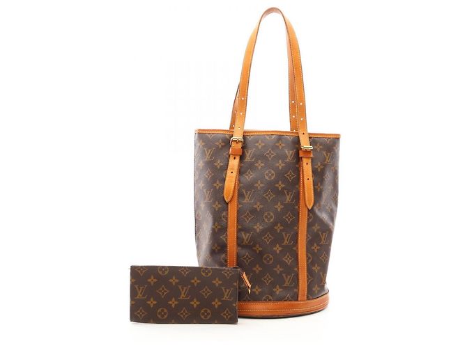 Borsa a tracolla Louis Vuitton Monogram Bucket GM Marrone