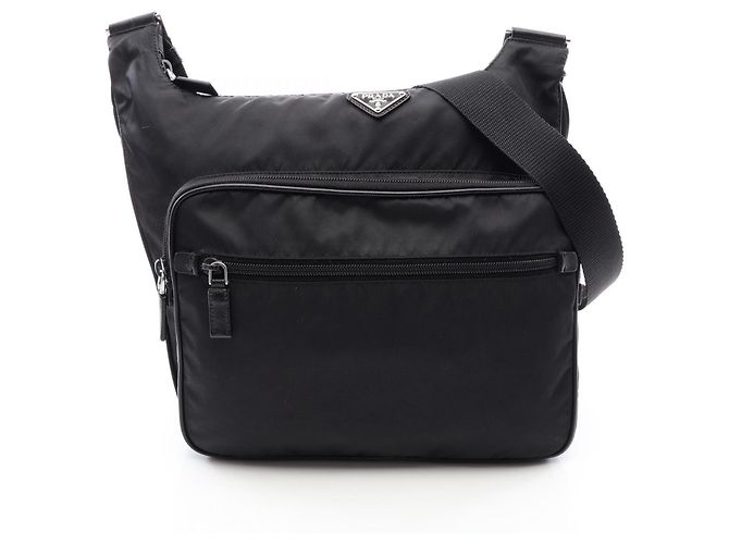 Saffiano Borsa a Spalla Prada Triangle Plate Nero 