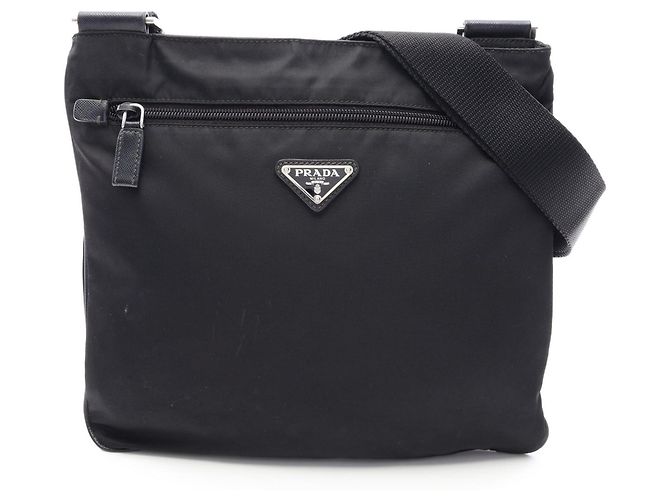 Saffiano Borsa a Spalla Prada Triangle Plate Nero 