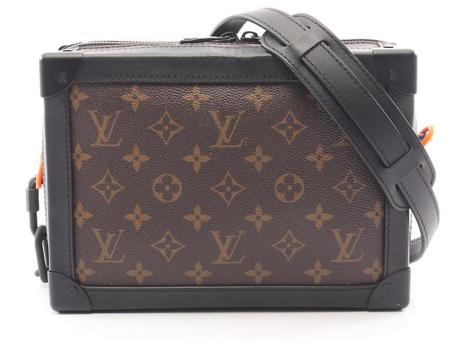 Louis Vuitton Soft Trunk Shoulder Bag Brown Black
