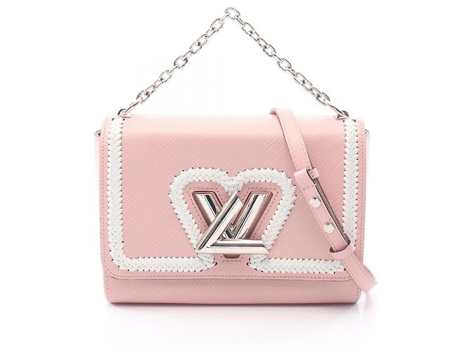 Bolsa 2-Way Louis Vuitton Twist MM Rosa Branco