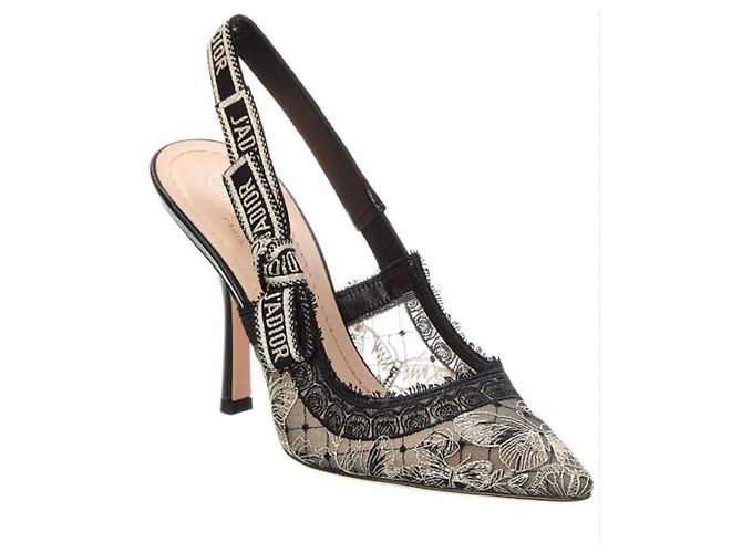Dior J'Adior Slingback Pumps Black Lace