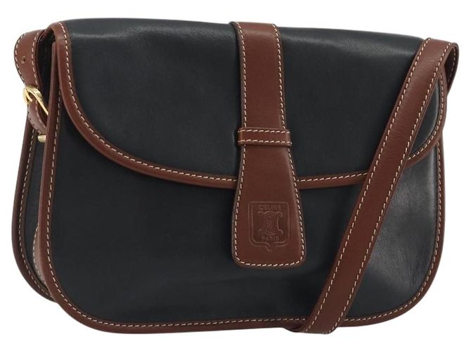 Céline Celine Vintage Flap Leather Nero