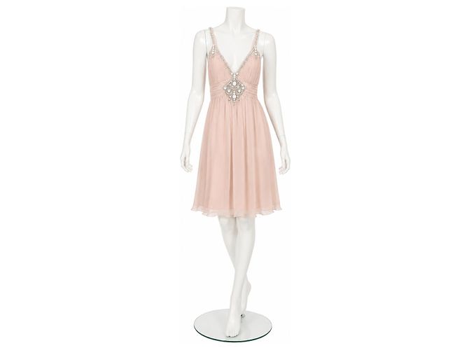 Vestido de seda con adornos Jenny Packham Rosa