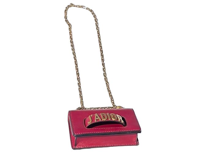 Dior Bolsa J'Adior de aba em couro vermelho Bordeaux
