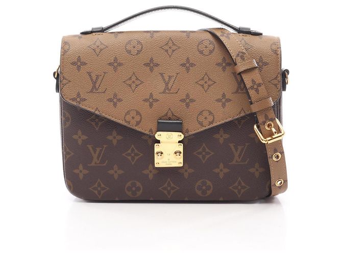 Bolsa 2-Way Louis Vuitton Pochette Metis MM Marrom Preto