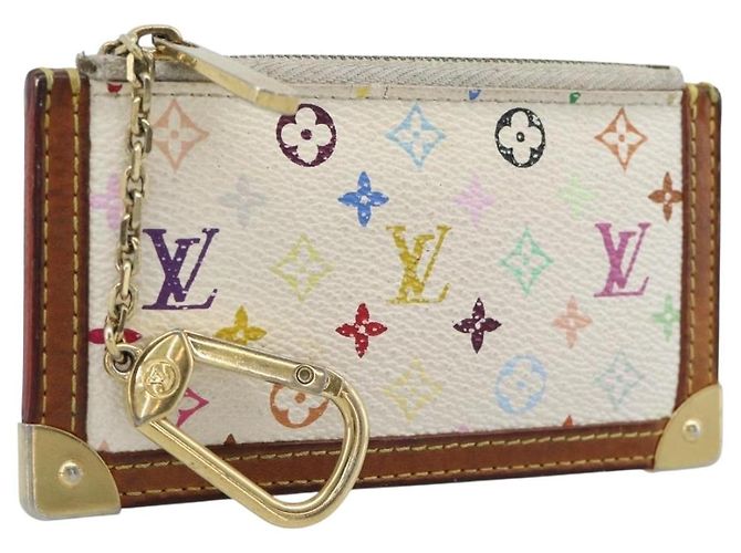LOUIS VUITTON Monogram Multicolor Pochette Cles White M92655 LV Auth 192941