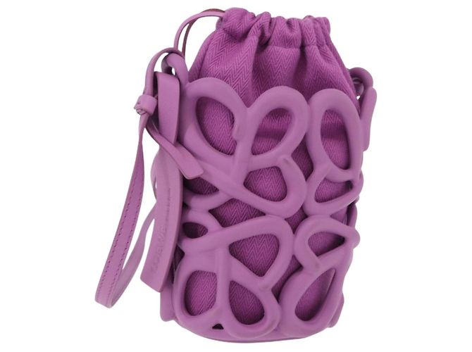 Bolsa de ombro LOEWE Inflatable Pocket Bag em lona roxa Auth 191480M