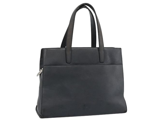 LOEWE Handtasche aus Leder Grau Silber Auth 192826A Braun