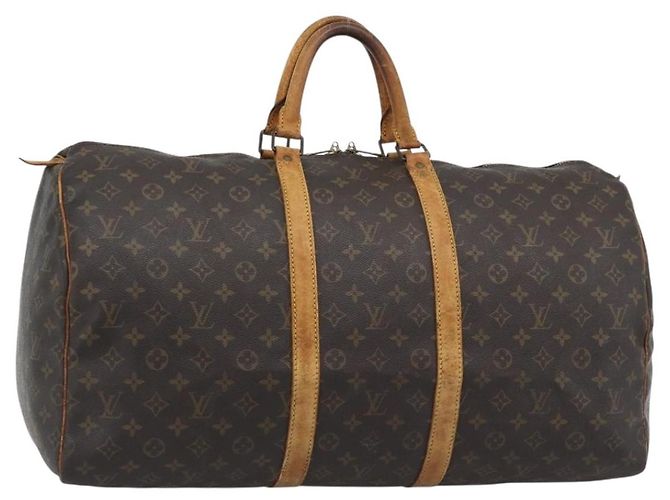 LOUIS VUITTON Monogram Keepall 55 Boston Bag M41424 LV Auth 190609 Monograma
