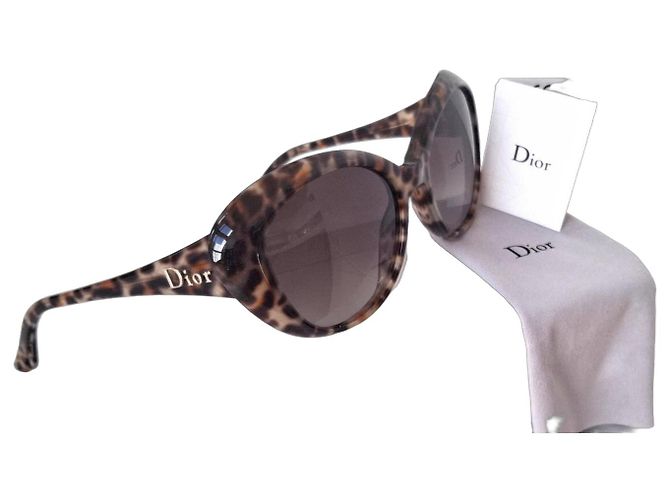 Dior Panther Leopard Print Sunglasses Brown
