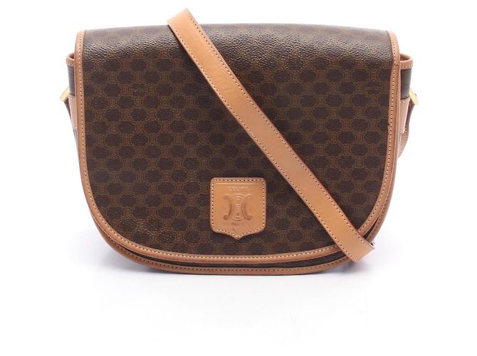 Céline Bolsa de Ombro/Bolsa de Mão Celine Macadam Marrom